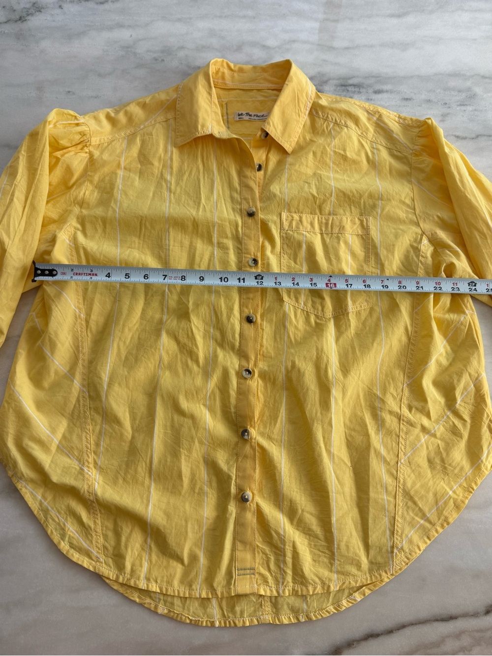 Free People Happy Hour Stripe Top Yellow Combo Boho Oversized Women Size S - Picture 10 of 16